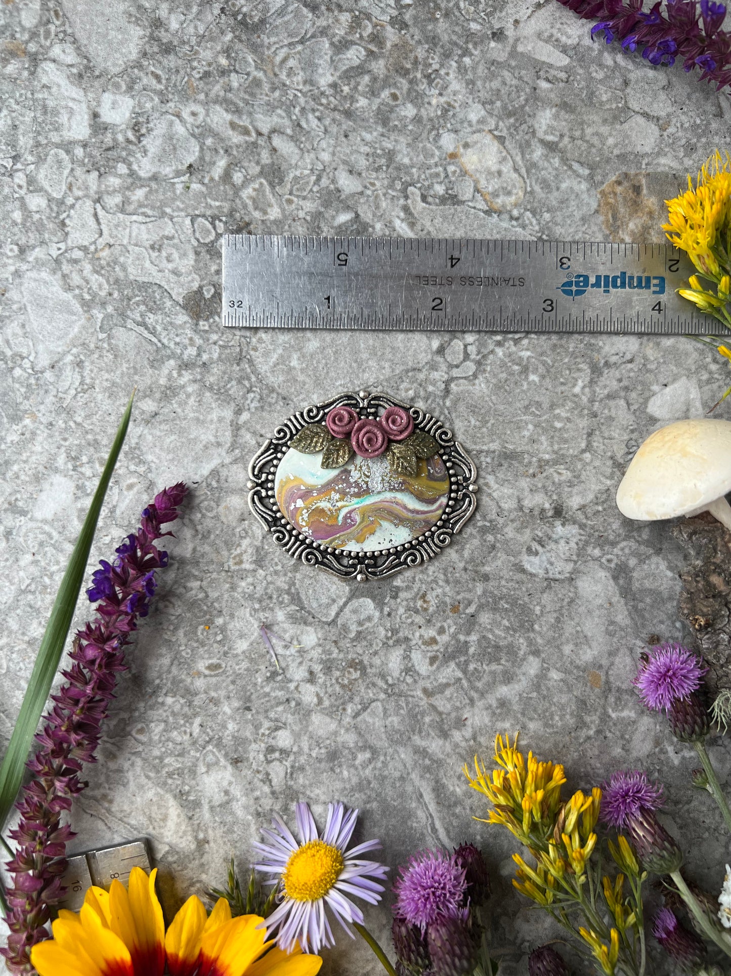MADE TO ORDER - Floral Pendant - Single or Double-Ended Tassel