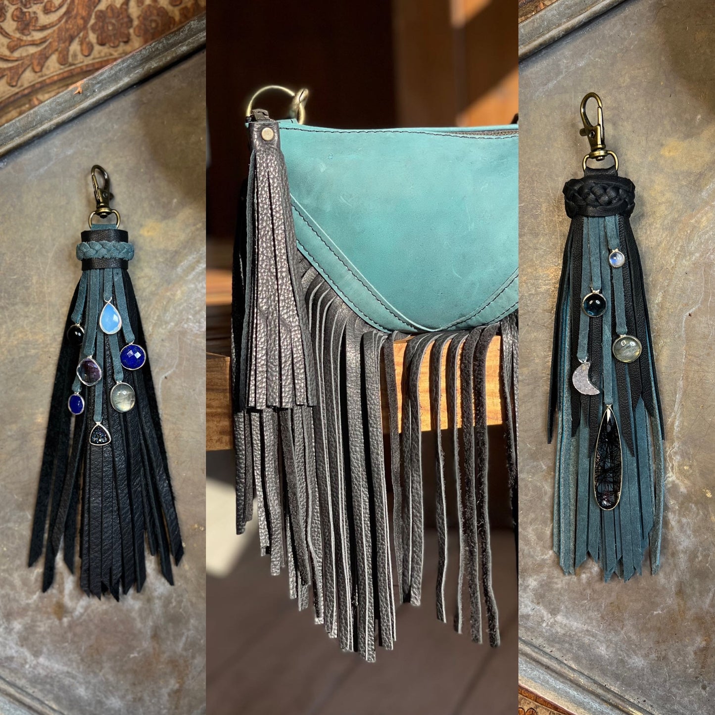 Blue Cowhide Radley - Bronze Hardware