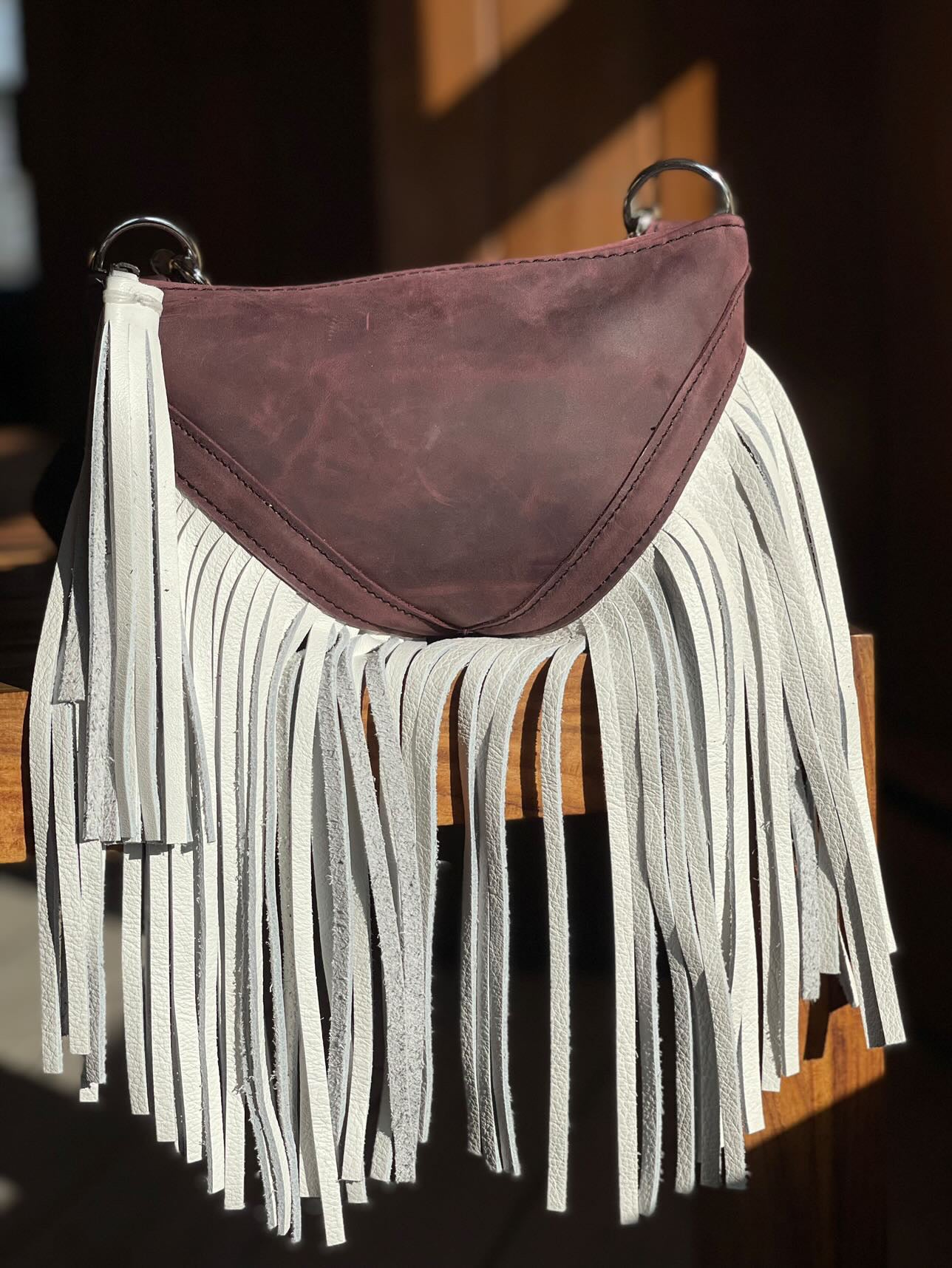 Purple & White Cowhide Radley - Silver Hardware