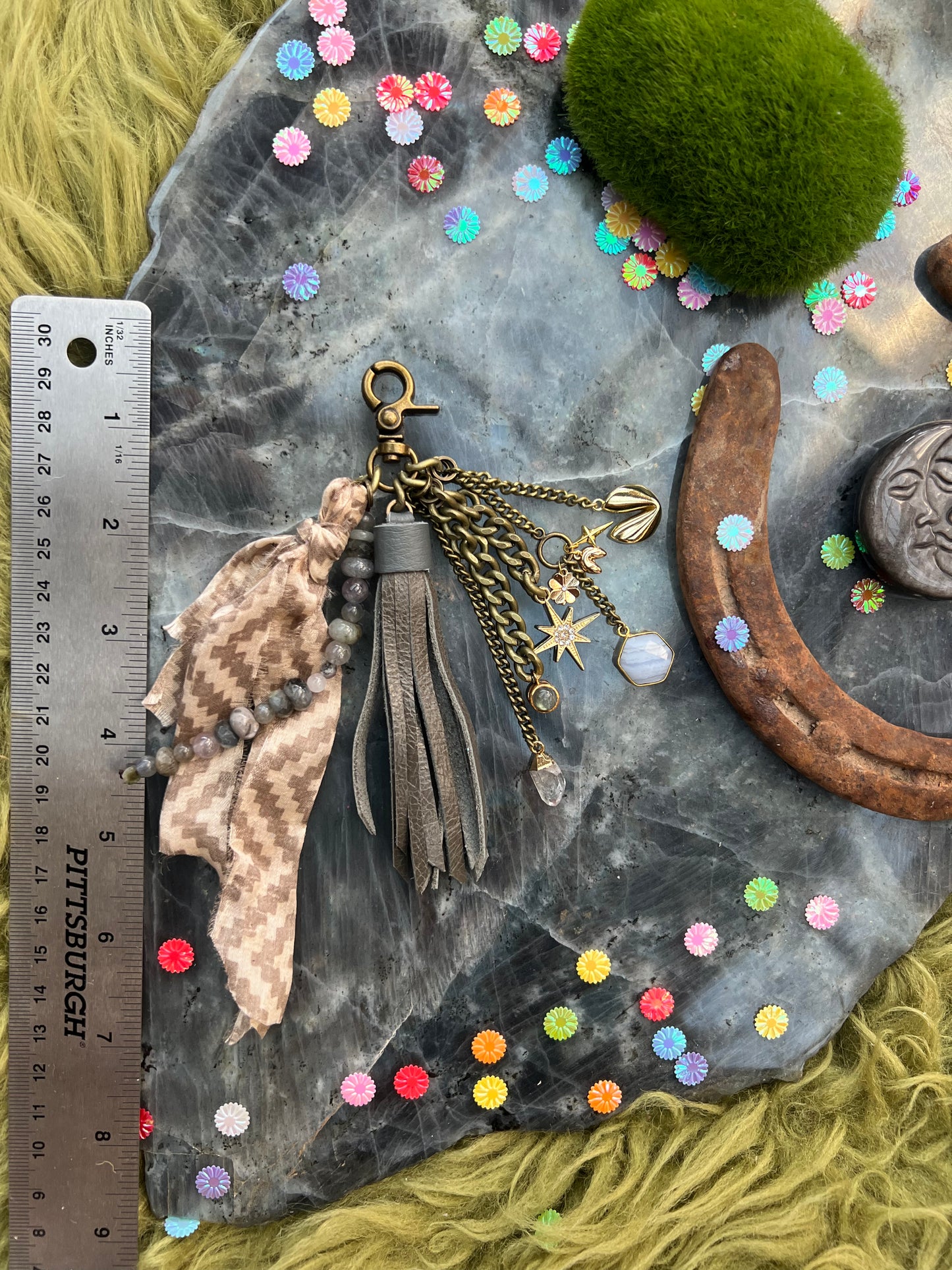 Untamed Tassel - Gray Leather