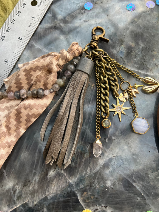 Untamed Tassel - Gray Leather