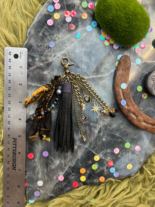 Untamed Tassel - Black Leather