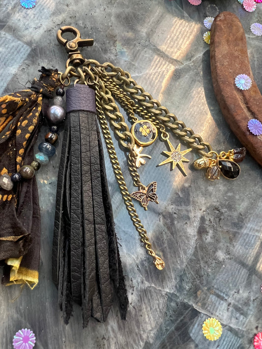 Untamed Tassel - Black Leather