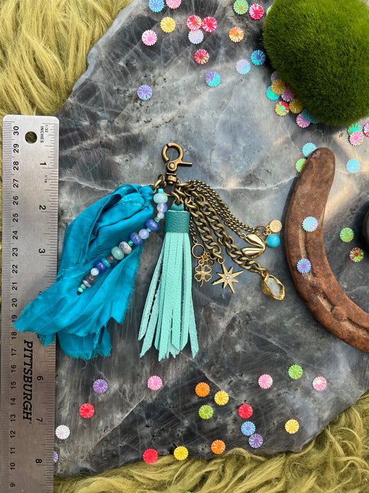 Untamed Tassel - Light Blue Leather