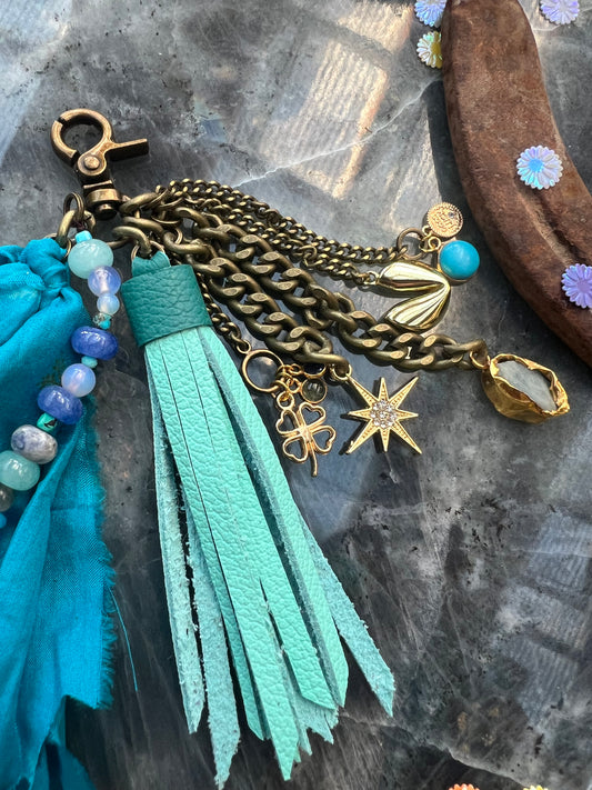Untamed Tassel - Light Blue Leather