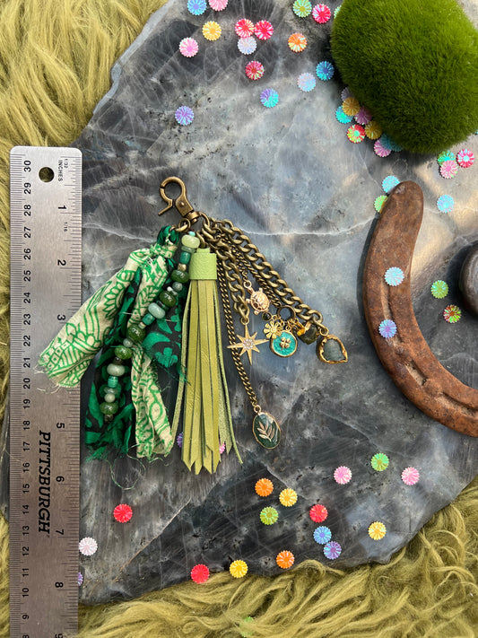 Untamed Tassel - Green Leather
