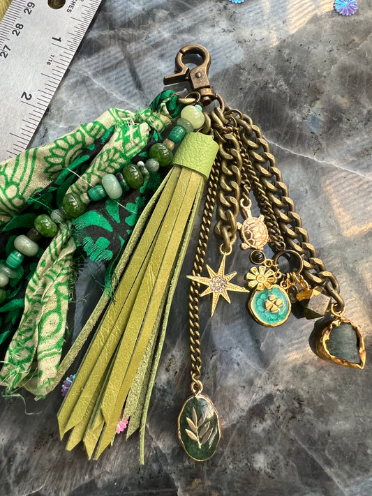 Untamed Tassel - Green Leather