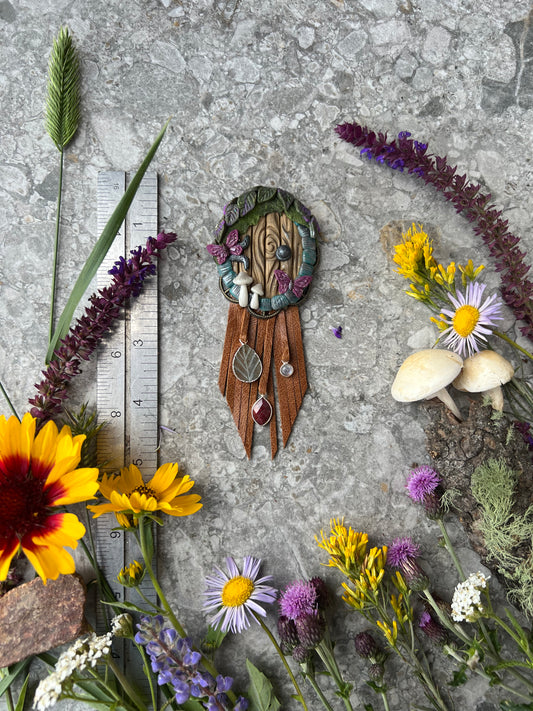 Tan - Fringe Pendant Pull