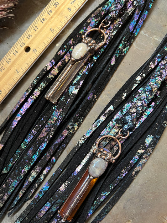 Oil Slick Splatter - 12" - Chain Double Tassel