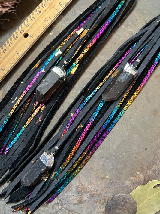 Black Gold-Star/Sparkle Rainbow - 12" - Chain Double Tassel